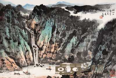 宋玉麟 峡江图 镜心 45×68cm